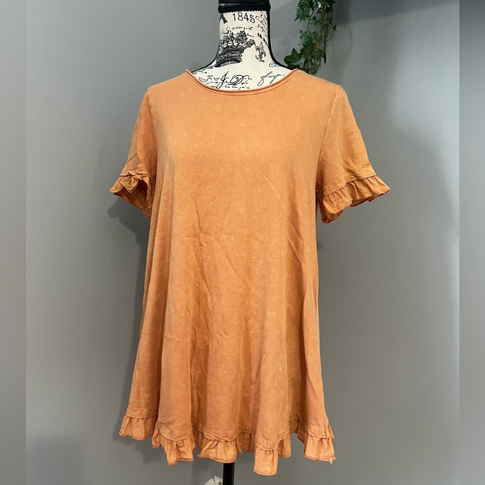 Altar’d State Ruffle Bleached Fashion Top - Picture 2 of 8